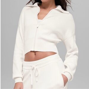 Alo
Scholar Knit cropped Full zip Jacket